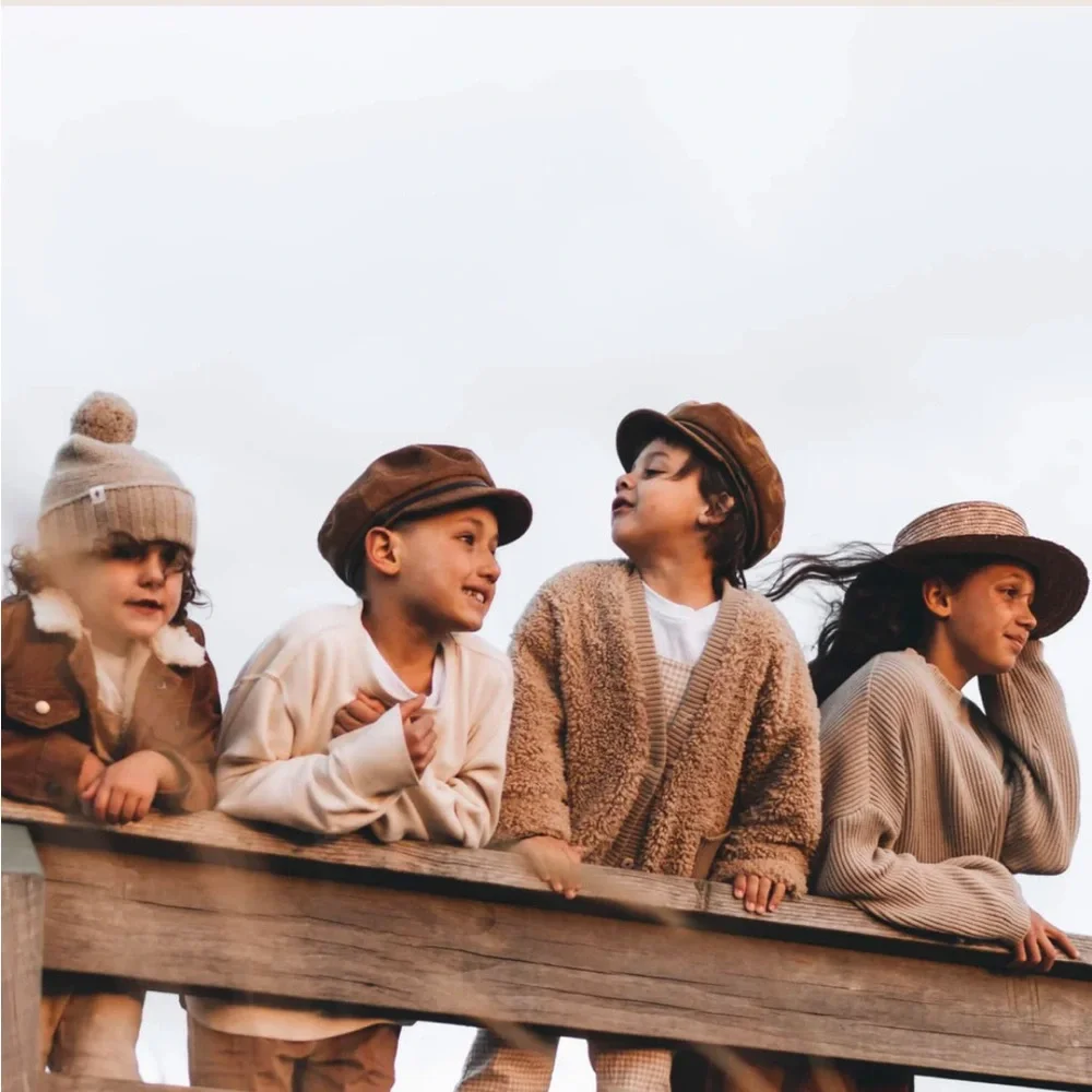 Will + Bear Little Baker Tan Corduroy Kids Newsboy Cap
